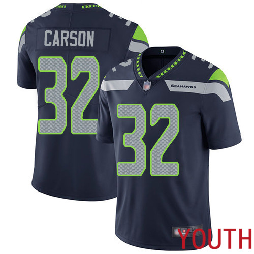Seattle Seahawks Limited Navy Blue Youth Chris Carson Home Jersey NFL Football 32 Vapor Untouchable